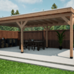 Douglas overkapping met overstek 400x700cm Verando